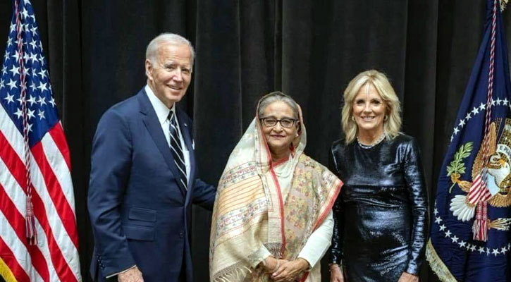 Joe Biden with Seikh Hasina